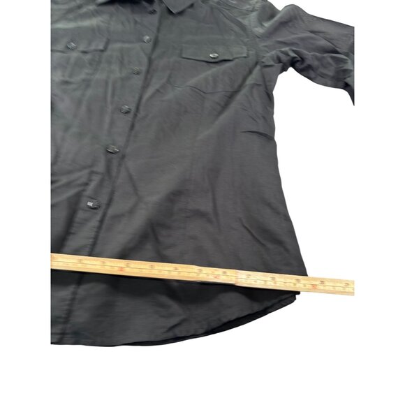 Black Long-Sleeve Button-Down Shirt Size L By Moda International - Picture 7 of 8